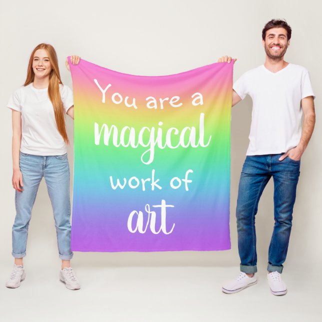 Sie sind ein magisches Kunstwerk Rainbow Blanket Fleecedecke (Beispiel)