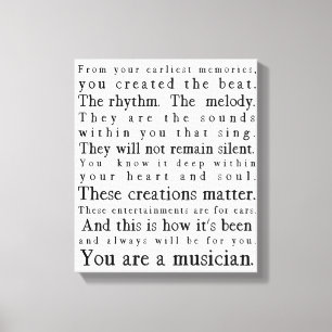 Sie sind ein Musiker Leinwanddruck