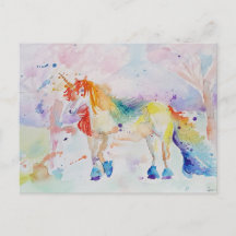 Sie sind ein Rainbow Unicorn Postcard Card Girls
