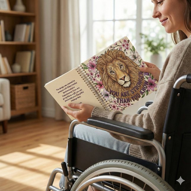 Sie sind ein starker Löwe Spiralblock Notizbuch (Empower someone special with this lion, "You are stronger than you know" personalized notebook!)