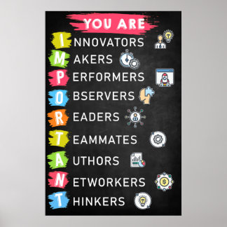 Sie sind ein wichtiges Klassenzimmer-Poster Poster
