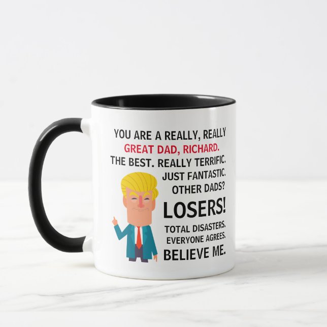 Sie sind ein wirklich großer Vater Trump Meme Indi Tasse (Links)