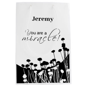 Sie sind ein Wunder Schwarz-weißer Minimalistische Mittlere Geschenktüte