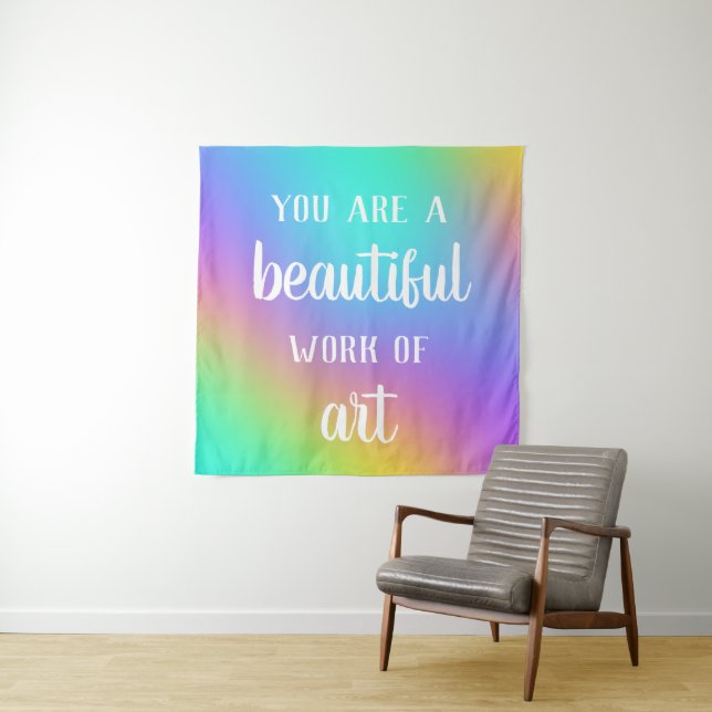 Sie sind ein wunderschönes Kunstwerk mit bunten Ta Wandteppich (Beispiel)