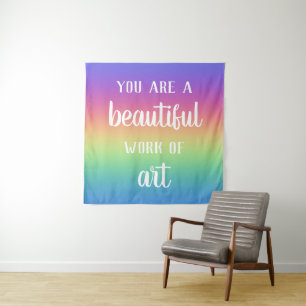 Sie sind ein wunderschönes Kunstwerk mit Regenboge Wandteppich