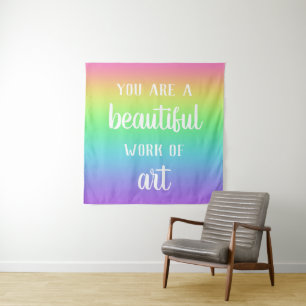 Sie sind ein wunderschönes Kunstwerk mit Regenboge Wandteppich