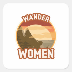 Sie sind eine echte Wanderwander-Frau Quadratischer Aufkleber