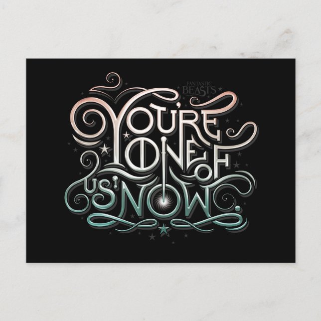 Sie sind einer von uns jetzt farbenfrohe Grafik Postkarte (Vorderseite)