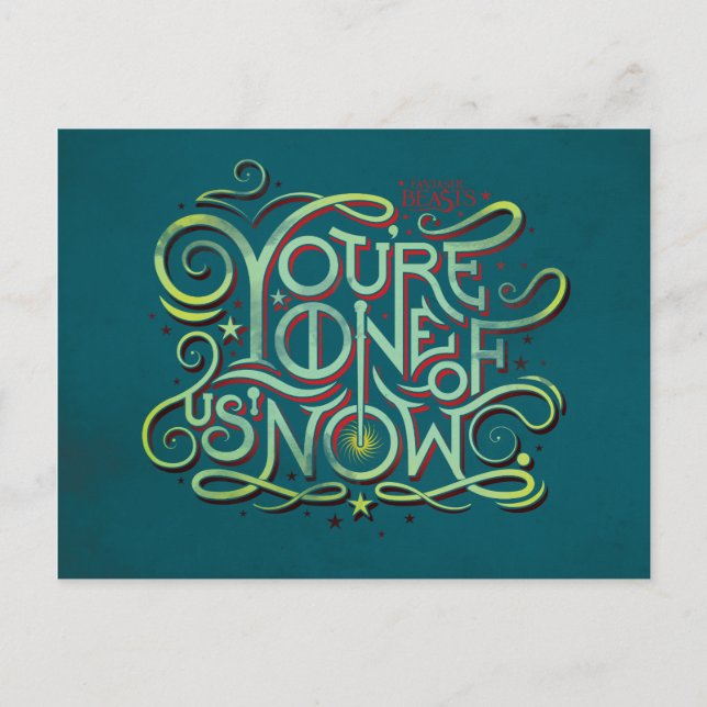Sie sind einer von uns jetzt grüne Grafik Postkarte (Vorderseite)