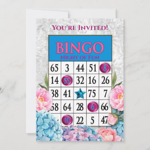 Sie sind eingeladen Bingo Night Party Blume Einladung