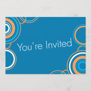 Sie sind eingeladen - Blue & Orange Circles Einladung