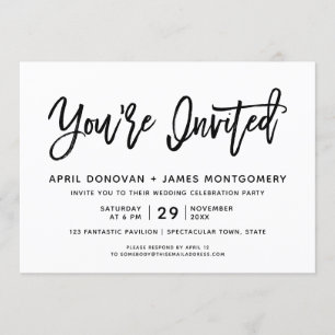 Sie sind eingeladen, Brush Typografy Wedding Einla Einladung