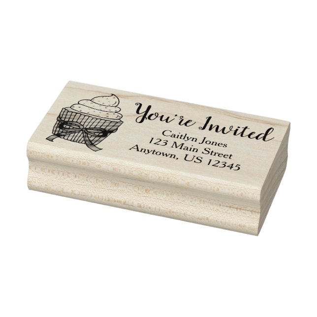 Sie sind eingeladen Cupcake Bridal Baby Dusche Spr Gummistempel (Stempel)