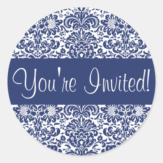 Sie sind eingeladen Damask Envelope Sticker Siegel (Vorderseite)