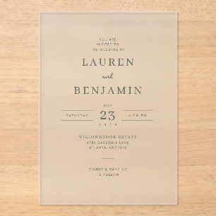Sie sind eingeladen Elegante Black Serif Acryleinladungen