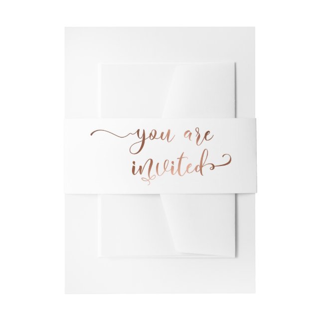 Sie sind eingeladen elegante kalligraphische Kupfe Einladungsbanderole (Vorderseite Beispiel)