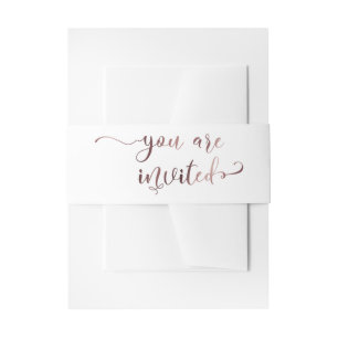 Sie sind eingeladen Elegante Rose Gold Calligraphi Einladungsbanderole