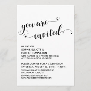 Sie sind eingeladen, Hearts Script Reception-Only Einladung