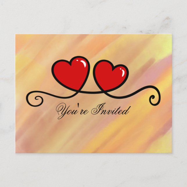Sie sind eingeladen - Herz Einladungspostkarte (Vorderseite)