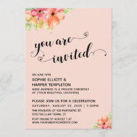 Sie sind eingeladen Herz-Script Blush Florals