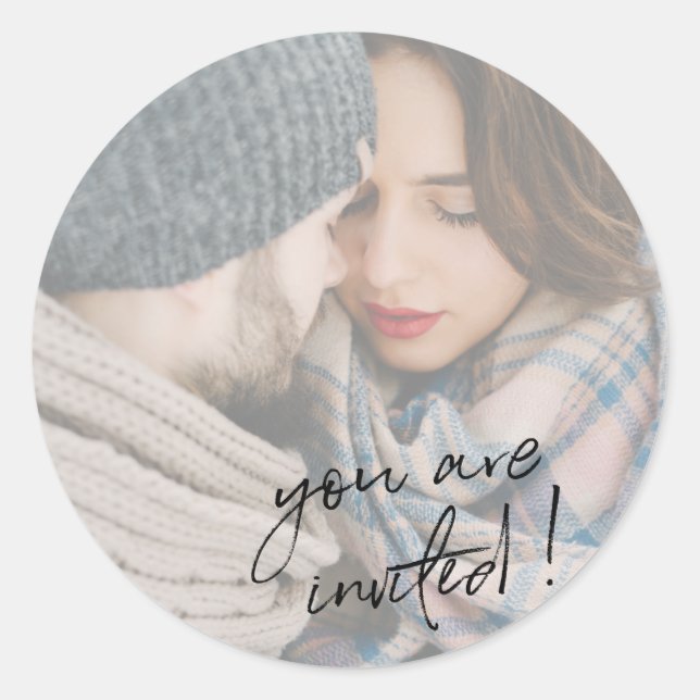 Sie sind eingeladen Holiday Foto Aufkleber (Vorderseite)