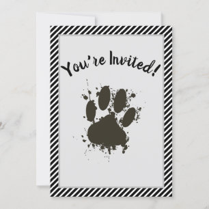Sie sind eingeladen, Hunde-Paw-Party Streifen Must Einladung