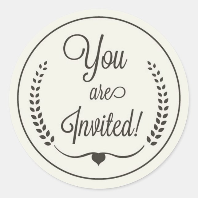 Sie sind eingeladen klassische Rundaufkleber Runder Aufkleber (Vorderseite)