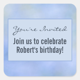 Sie sind eingeladen Lässiges Abstraktes Gelbes Sie Quadratischer Aufkleber