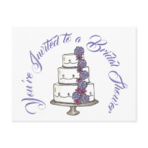 Sie sind eingeladen Lila Hochzeitskuchen-Brautpart