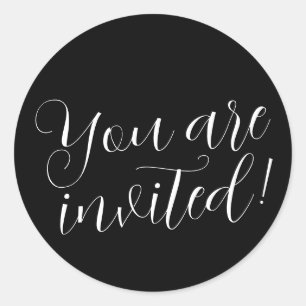 Sie sind eingeladen Party Einladung Runder Aufkleber
