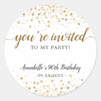 Sie sind eingeladen Party Gold Confetti Dots Gebur