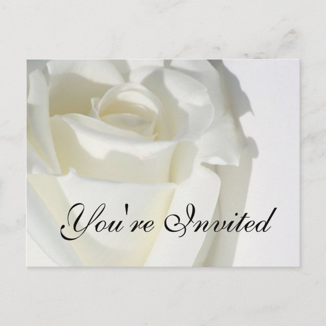 Sie sind eingeladen Postkarte White Rose (Vorderseite)