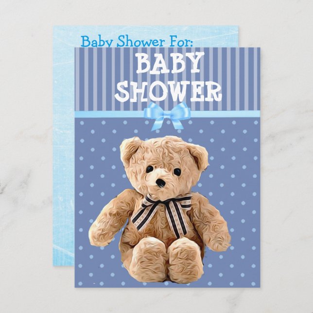 Sie sind eingeladen, Teddy Bear Baby Shower Einlad Einladung (Vorne/Hinten)