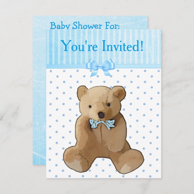 Sie sind eingeladen, Teddy Bear Baby Shower Einlad Einladung (Vorne/Hinten)