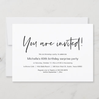 Sie sind eingeladen, Überraschung Geburtstagsparty Einladung