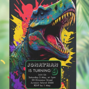 Sie sind eingeladen zu einem Dino-Mite Party! Einladung