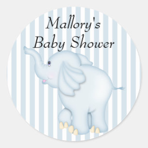 Sie sind eingeladene blaue Elefant-Babyparty Runder Aufkleber