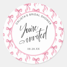 Sie sind eingeladene Bow-Brautparty-Umschlag Aufkl Runder Aufkleber