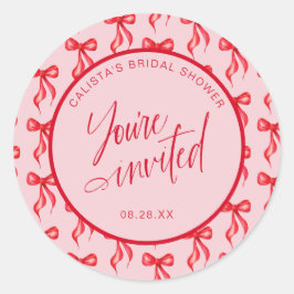 Sie sind eingeladene Bow-Brautparty-Umschlag Aufkl Runder Aufkleber