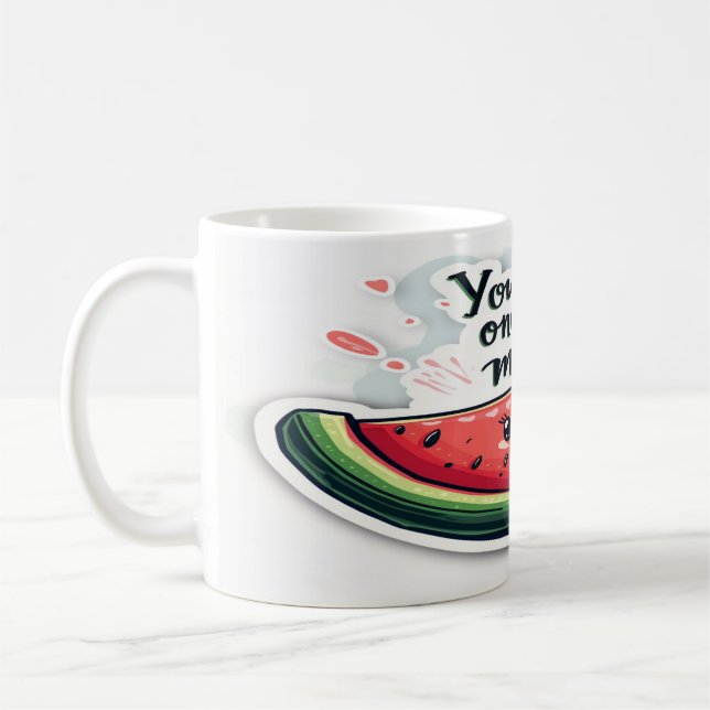 Sie sind eins in einem Melon - Spaß und Frucht Kaffeetasse (Links)