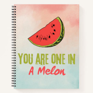 Sie sind eins in einem Melon Watermelon Frucht Notizbuch
