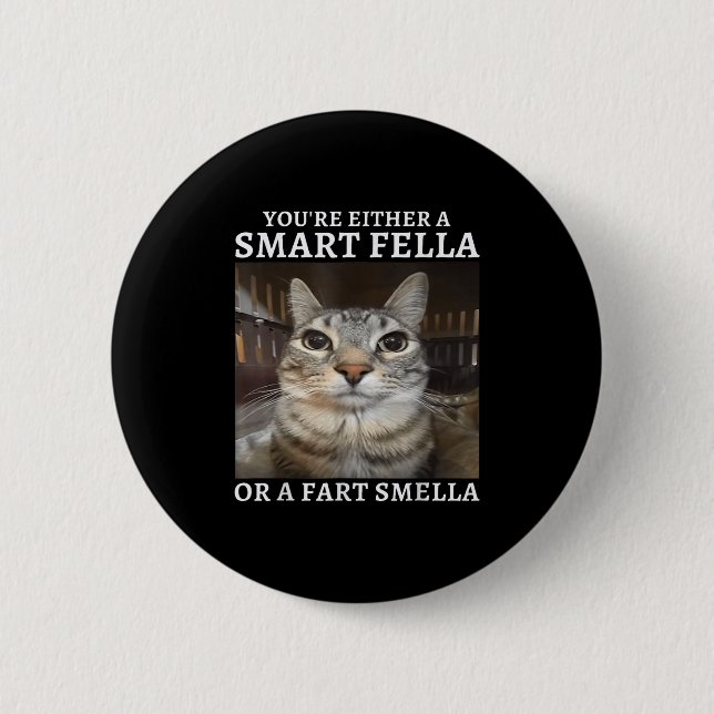 Sie sind entweder eine kluge Fella oder eine Furz  Button (Vorderseite)