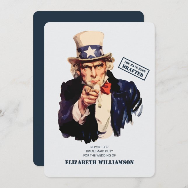 Sie sind entworfen worden! Bridesmaid-Pflicht Einladung (Vorne/Hinten)