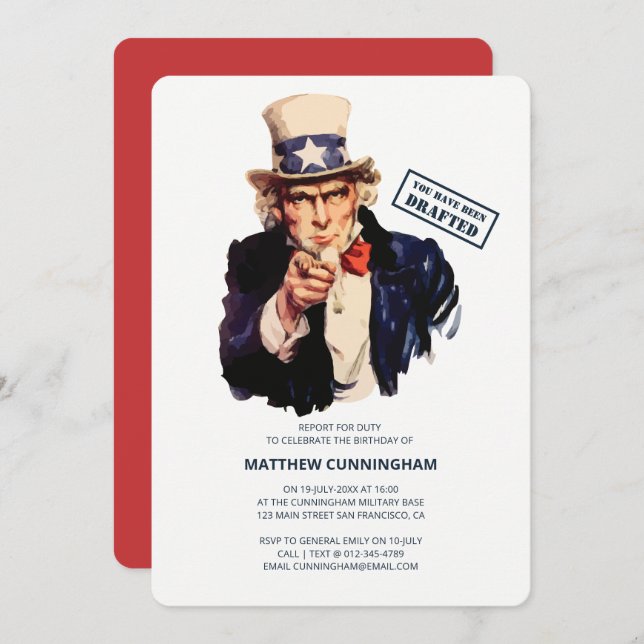 Sie sind erarbeitet worden! B-Day-Feier Einladung (Vorne/Hinten)