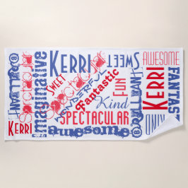 Sie sind fantastisches personalisiertes Rot, Weiß Strandtuch