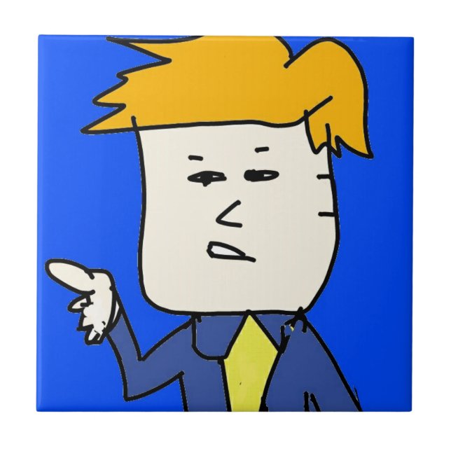 Sie sind gefeuert Cartoon Junge Fliese (Vorderseite)