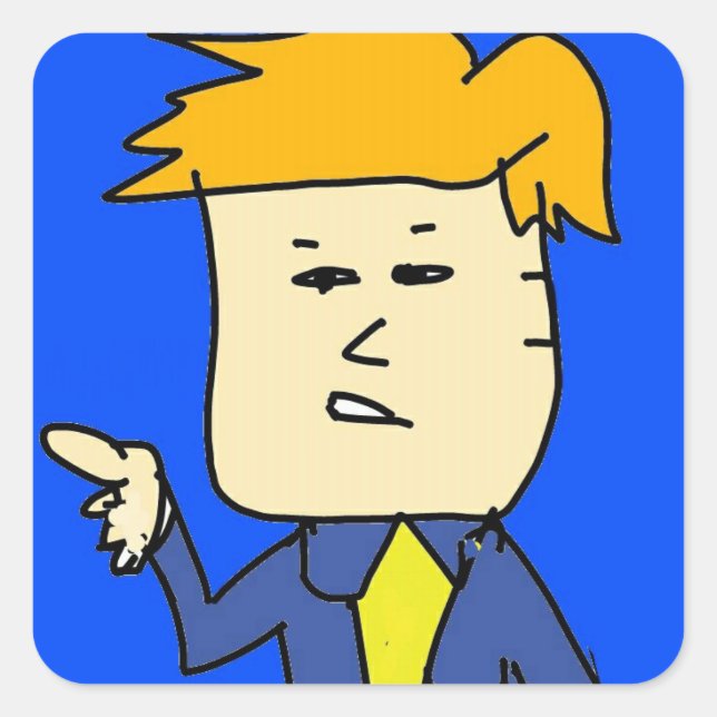 Sie sind gefeuert Cartoon Junge Quadratischer Aufkleber (Vorderseite)