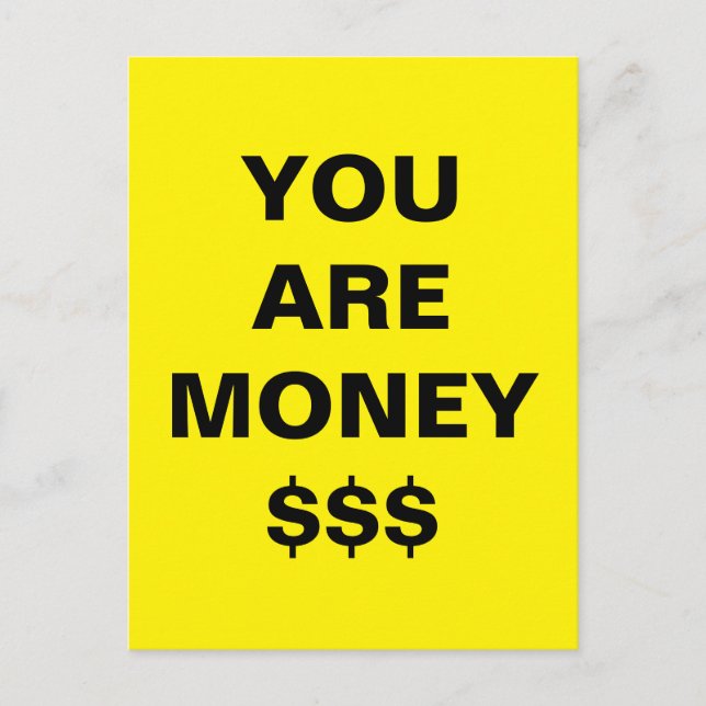 Sie sind Geld Inspiration Postkarte (Vorderseite)