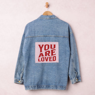 Sie sind geliebt Denim Jacket zum Valentinstag Jeansjacke