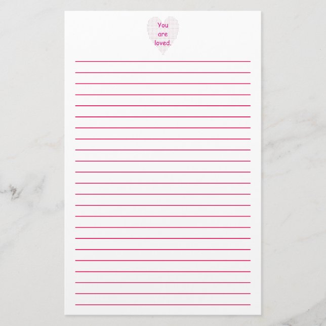 Sie sind geliebtes Pointillism-Herz gezeichnetes Briefpapier (Vorderseite)